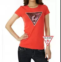 tee shirt mujer guess short sleeve genereux cotton 2013 france sm network orange